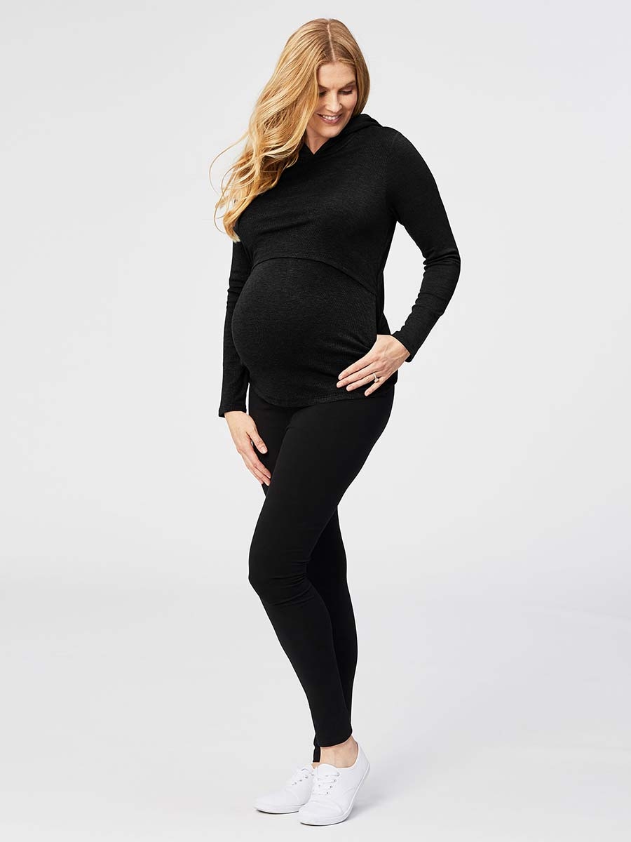 hot chocolate nursing hoodie - black