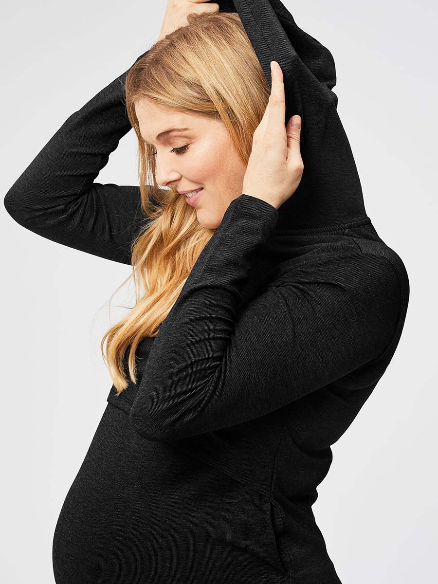 hot chocolate nursing hoodie - black