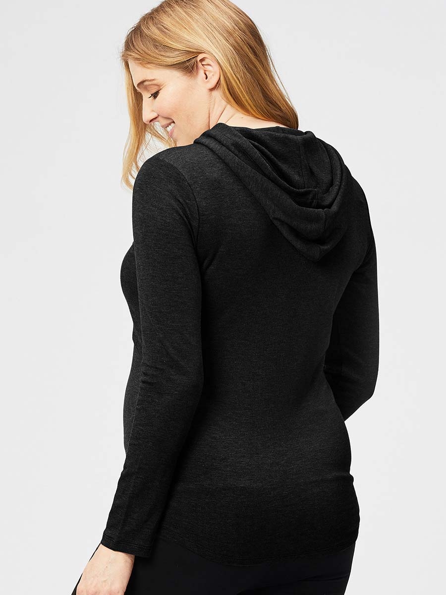 hot chocolate nursing hoodie - black