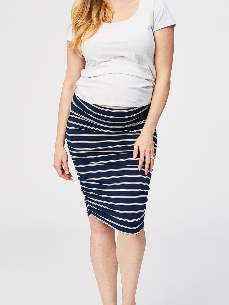 tiramisu maternity skirt - navystripe