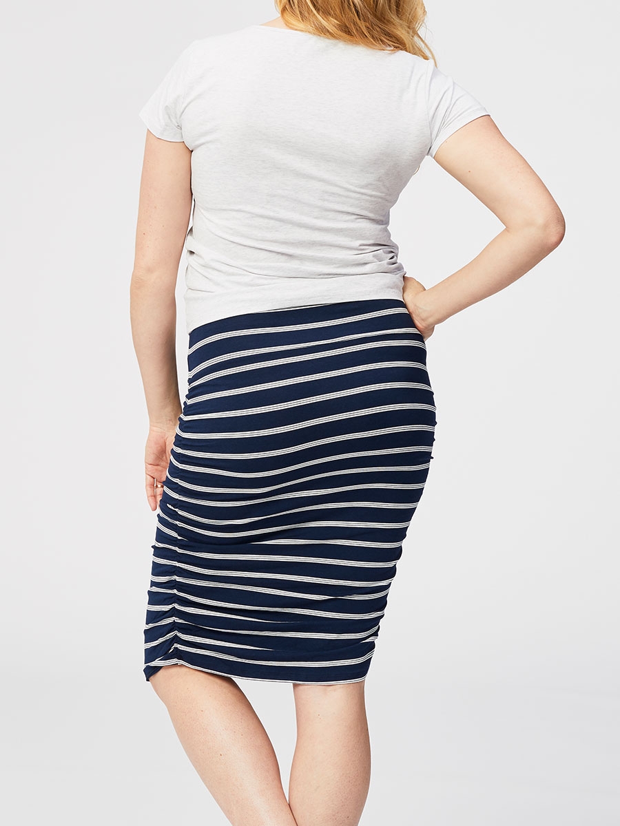 tiramisu maternity skirt - navystripe