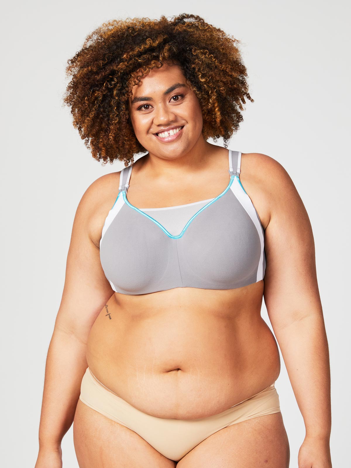 zest nursing sports bra - grey