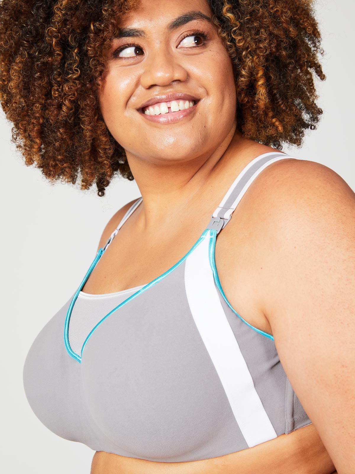 zest nursing sports bra - grey