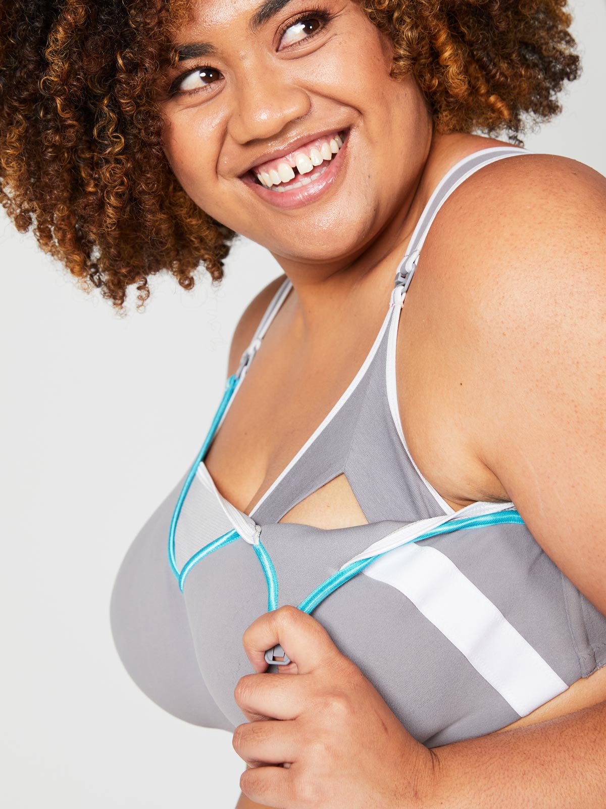 zest nursing sports bra - grey
