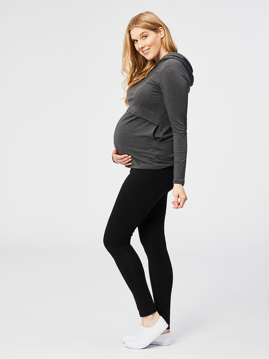 hot chocolate nursing hoodie - charcoal