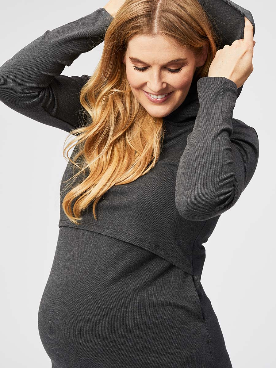 hot chocolate nursing hoodie - charcoal