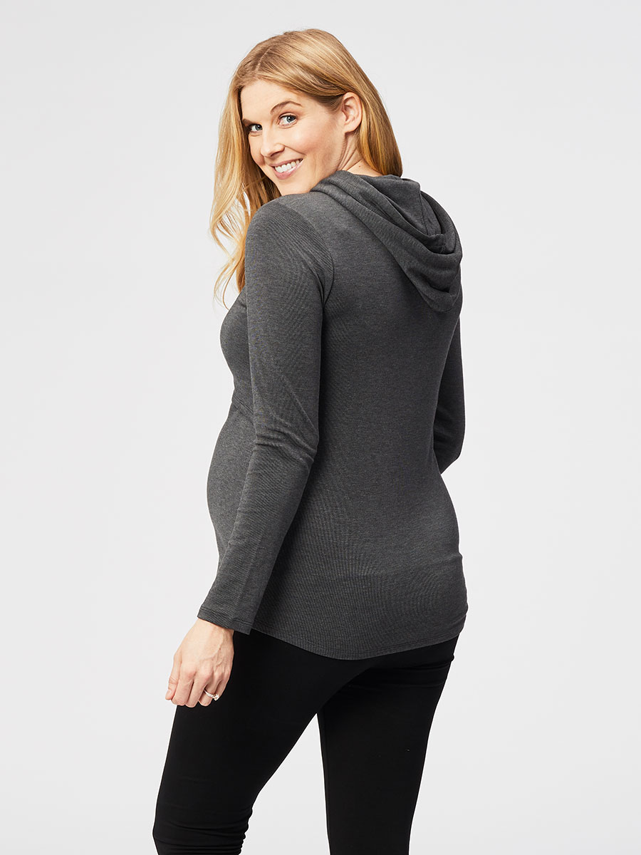 hot chocolate nursing hoodie - charcoal
