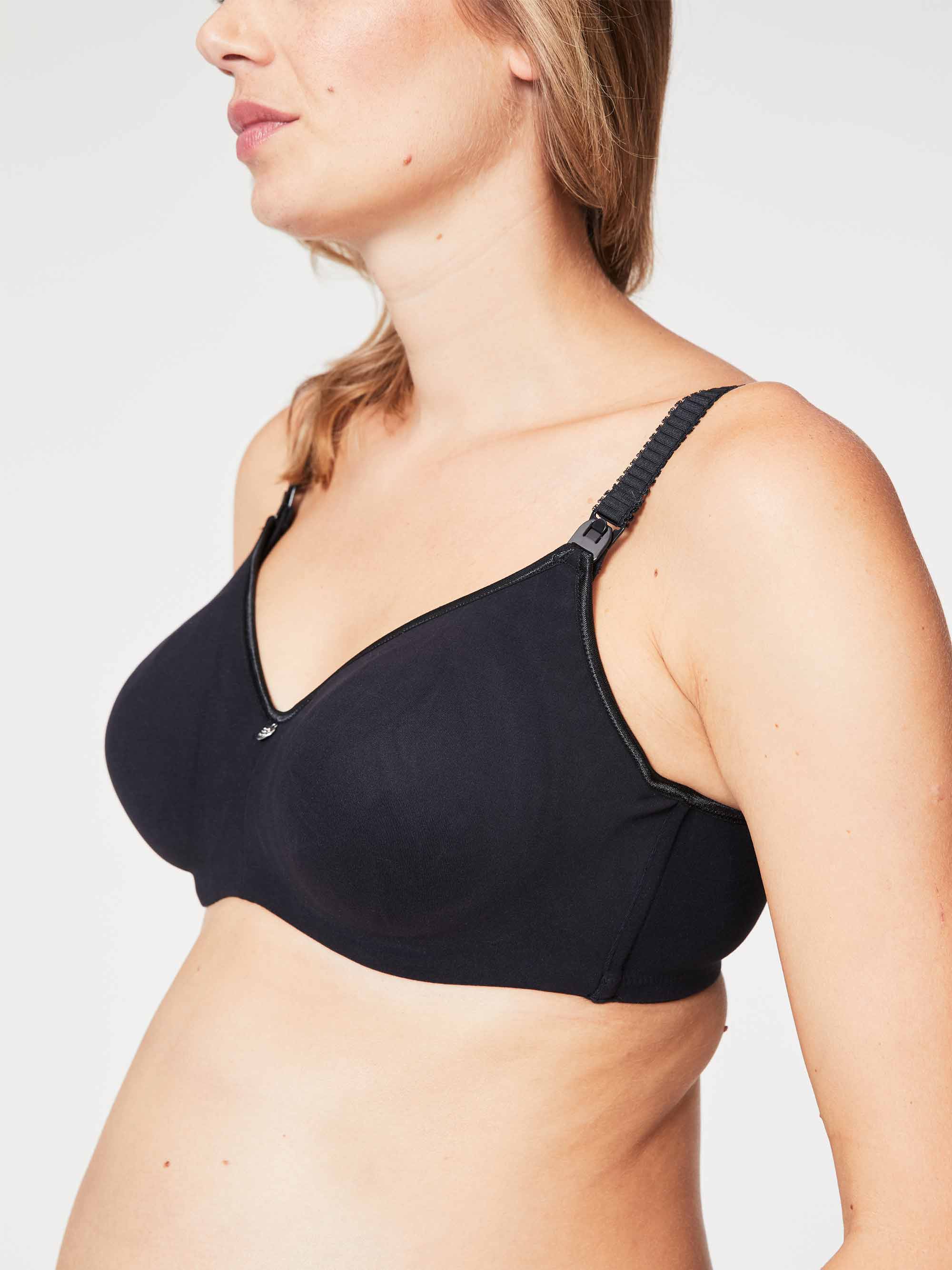 croissant nursing bra - black