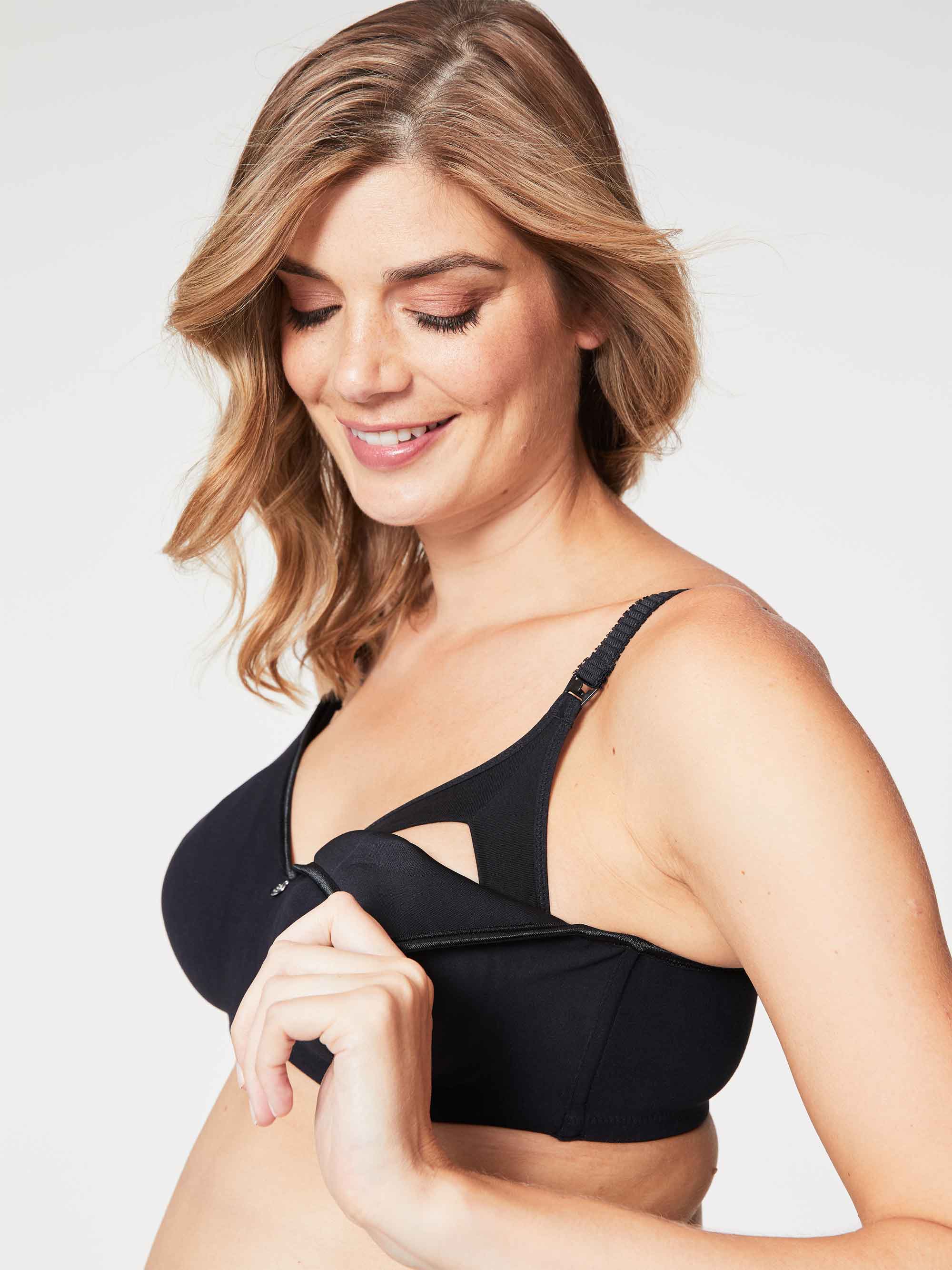 croissant nursing bra - black