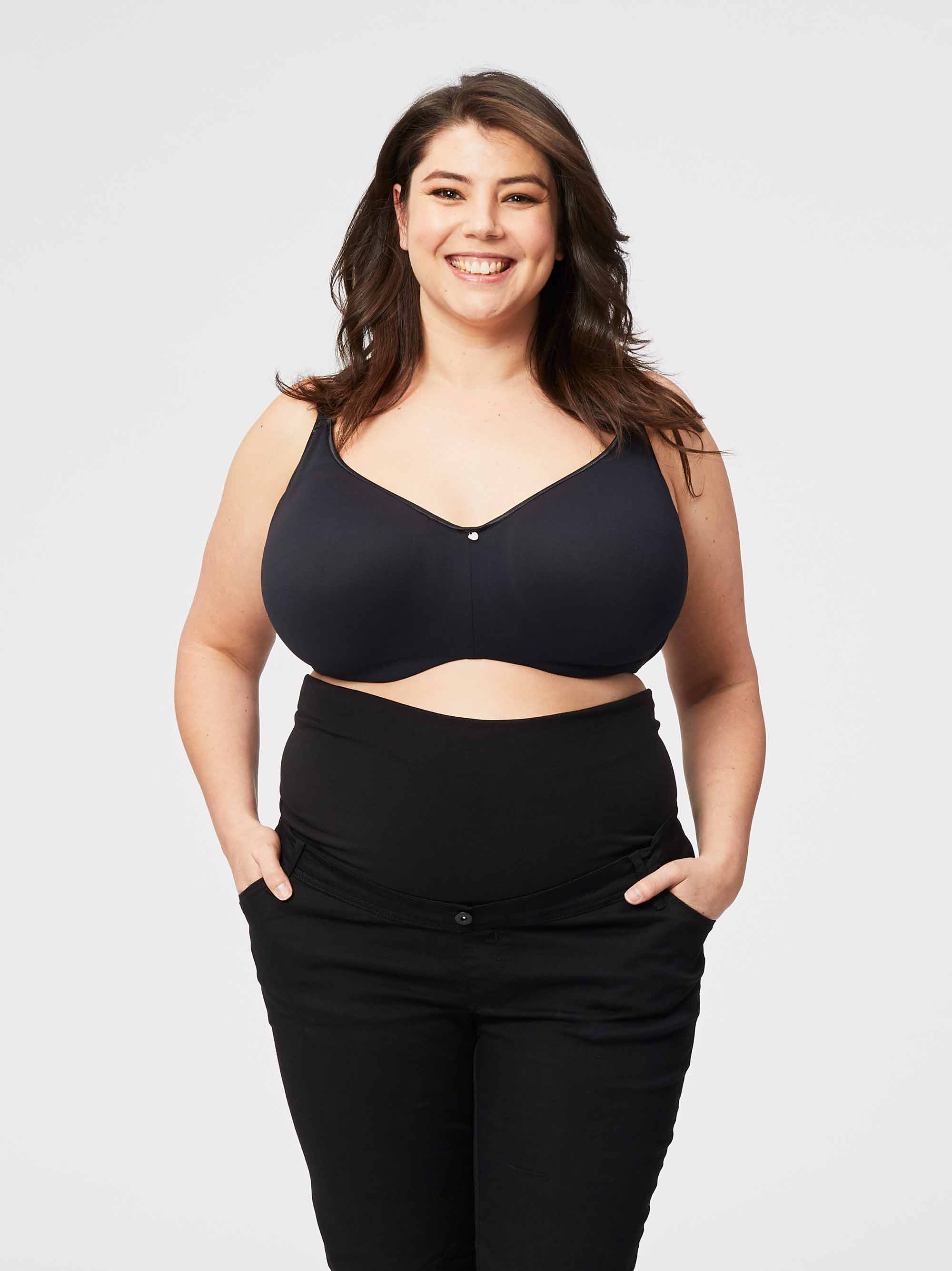 croissant nursing bra - black