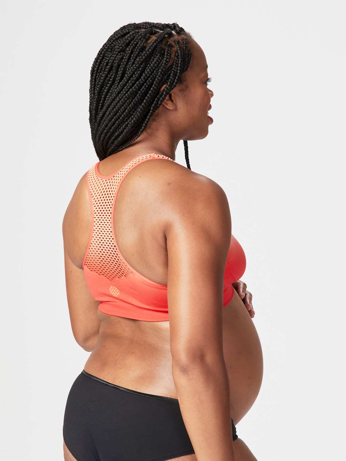 rebel maternity crop - red coral