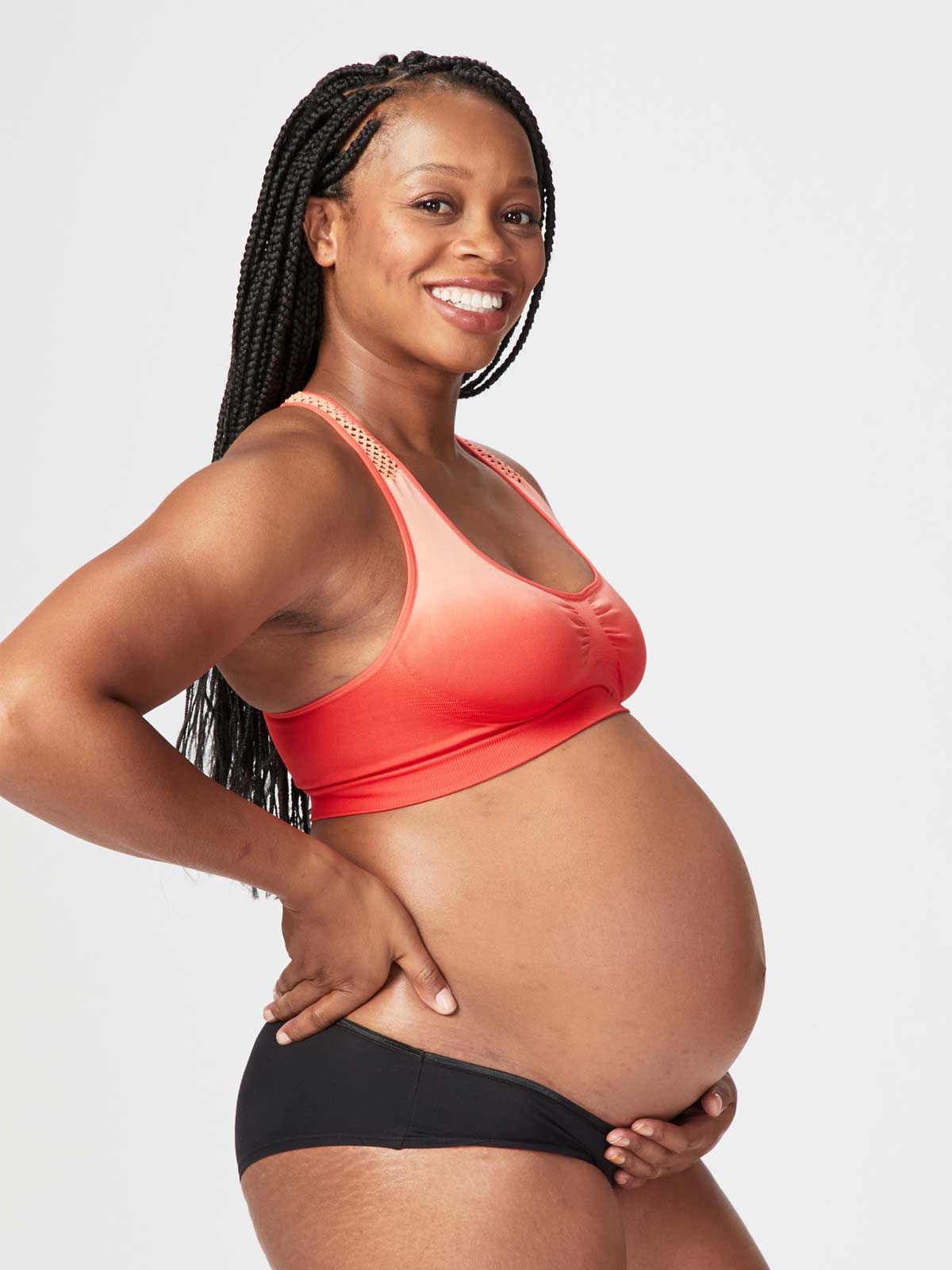 rebel maternity crop - red coral