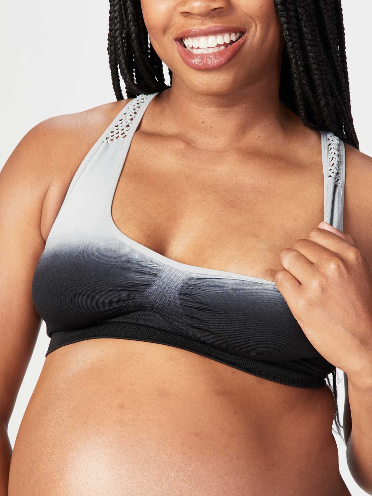 rebel maternity crop - black grey