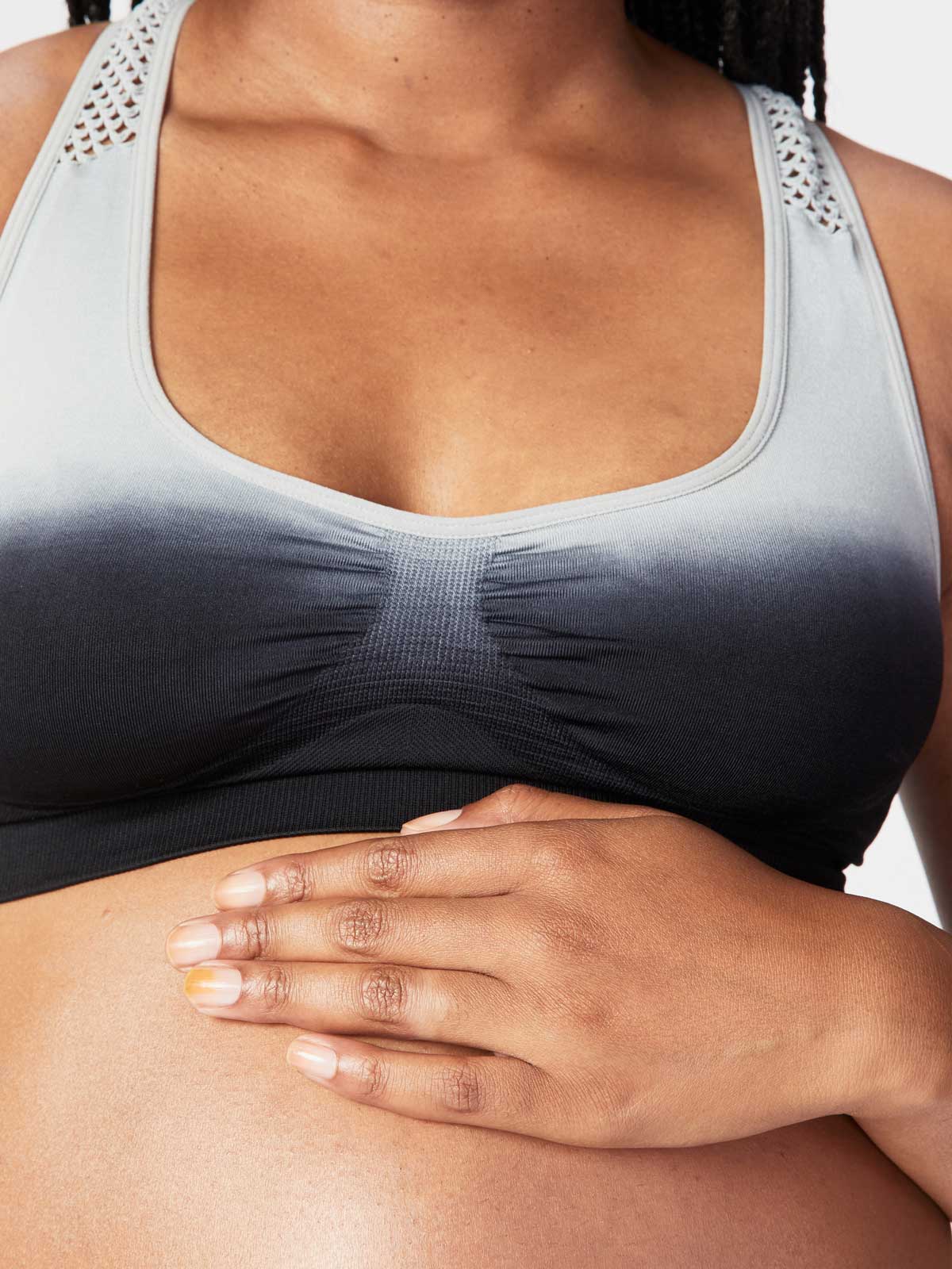 rebel maternity crop - black grey