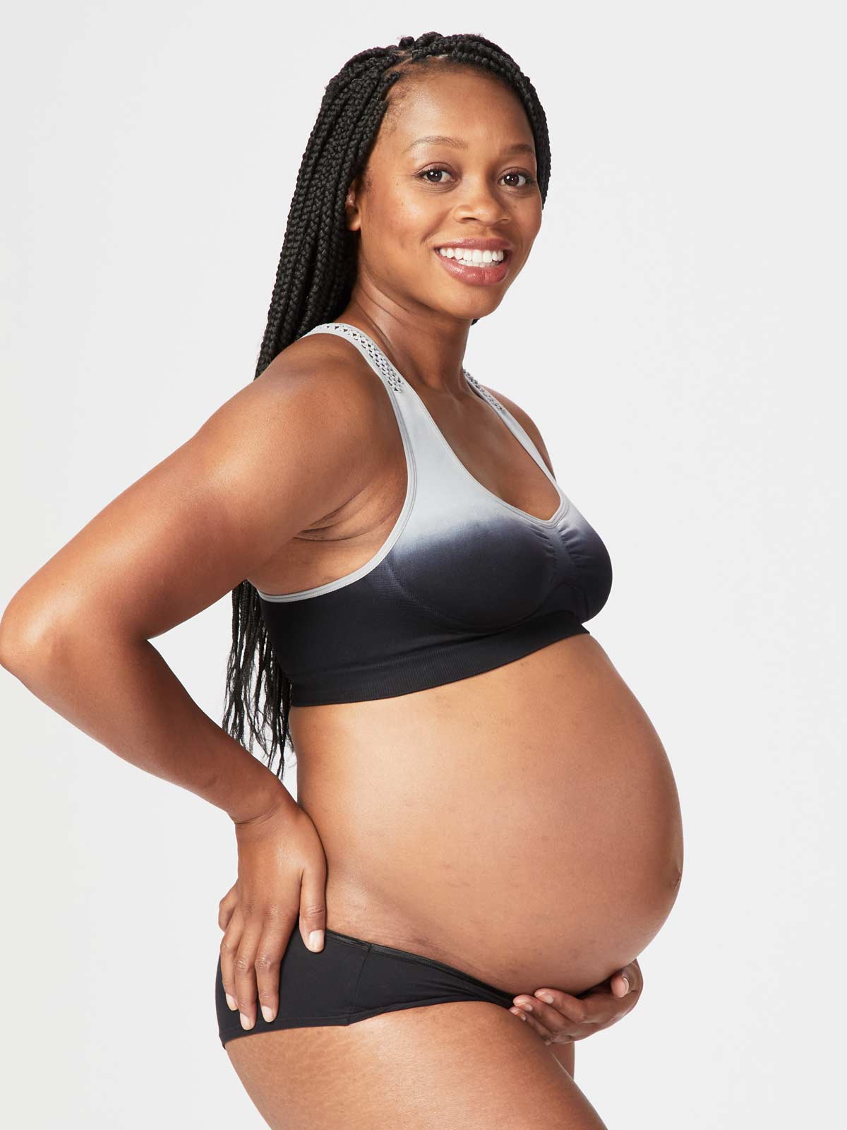 rebel maternity crop - black grey