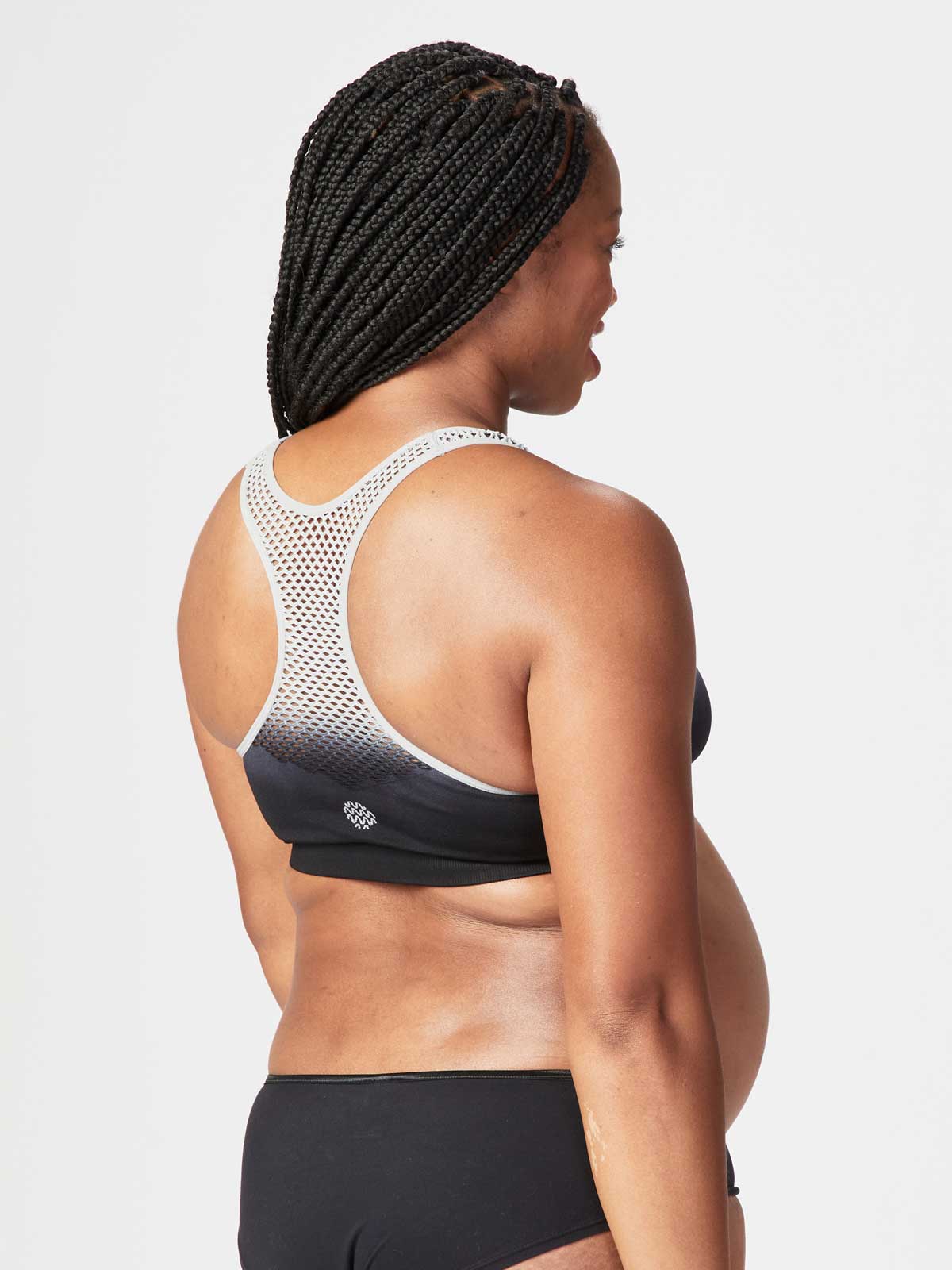 rebel maternity crop - black grey