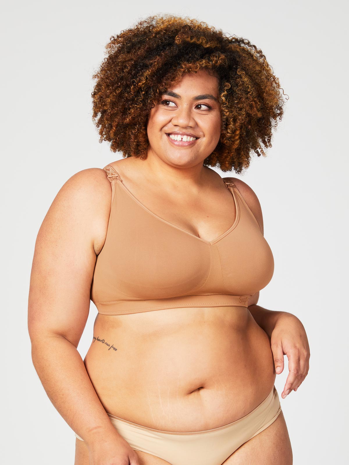 popping candy nursing bra - mocha