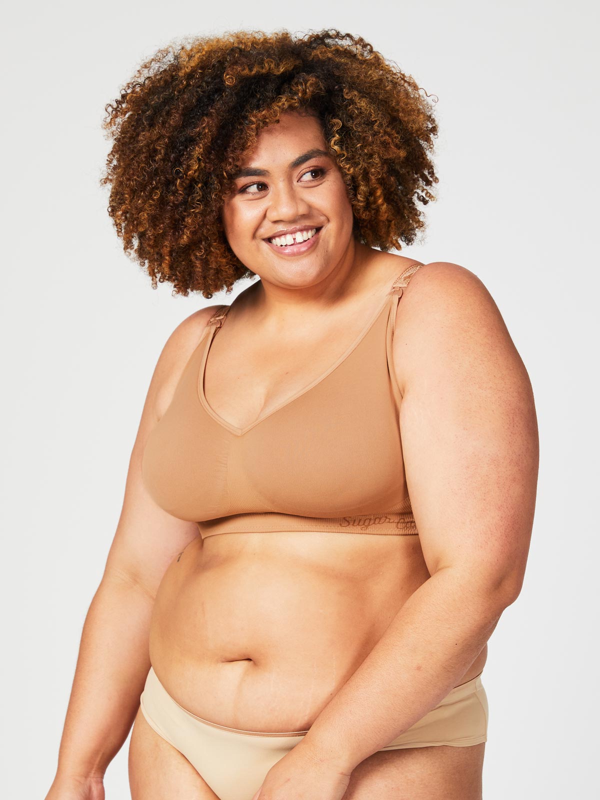 popping candy nursing bra - mocha