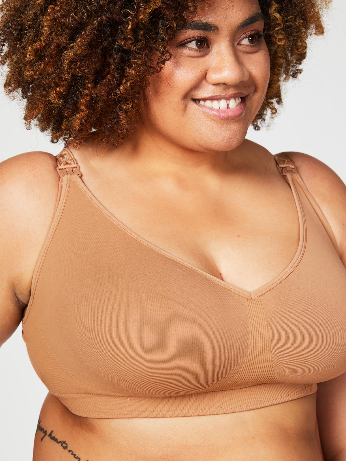 popping candy nursing bra - mocha