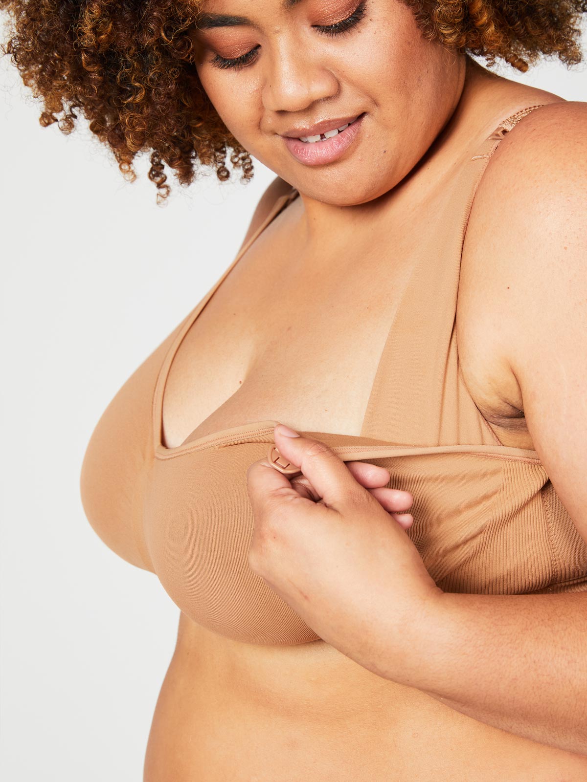 popping candy nursing bra - mocha