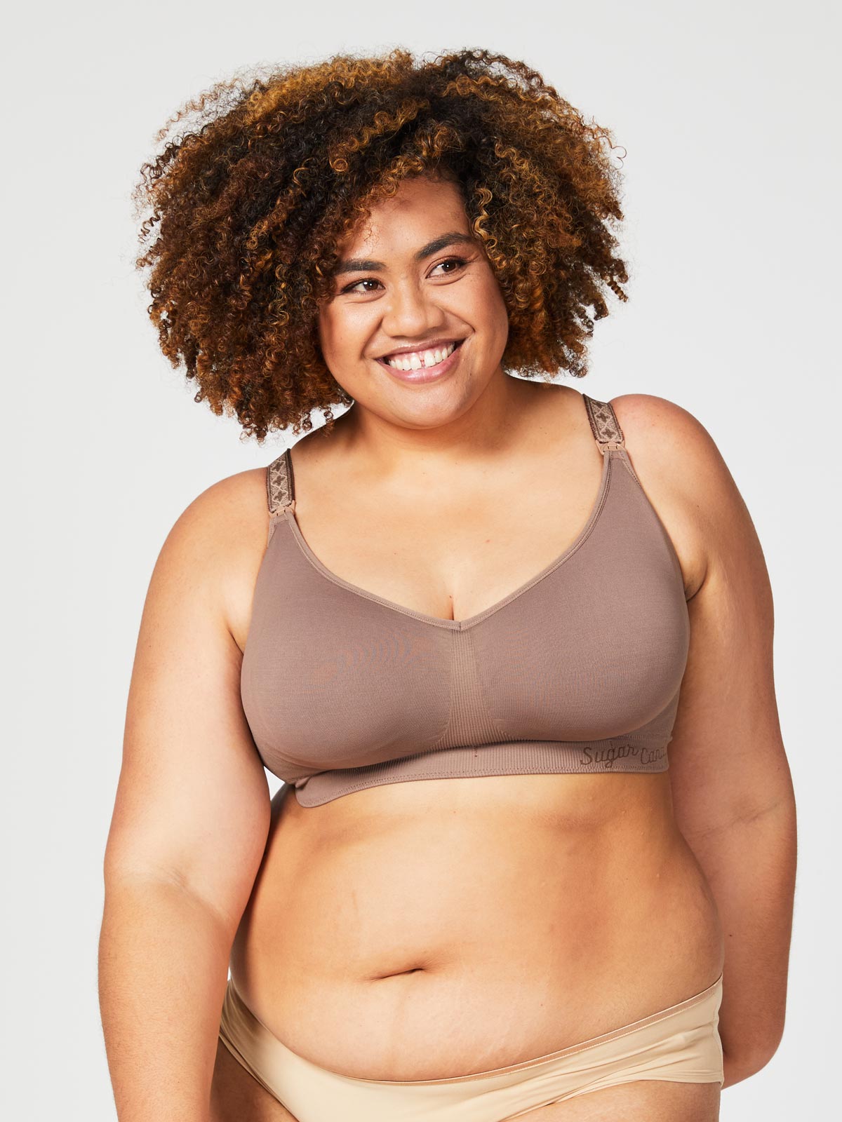 popping candy nursing bra - cocoa