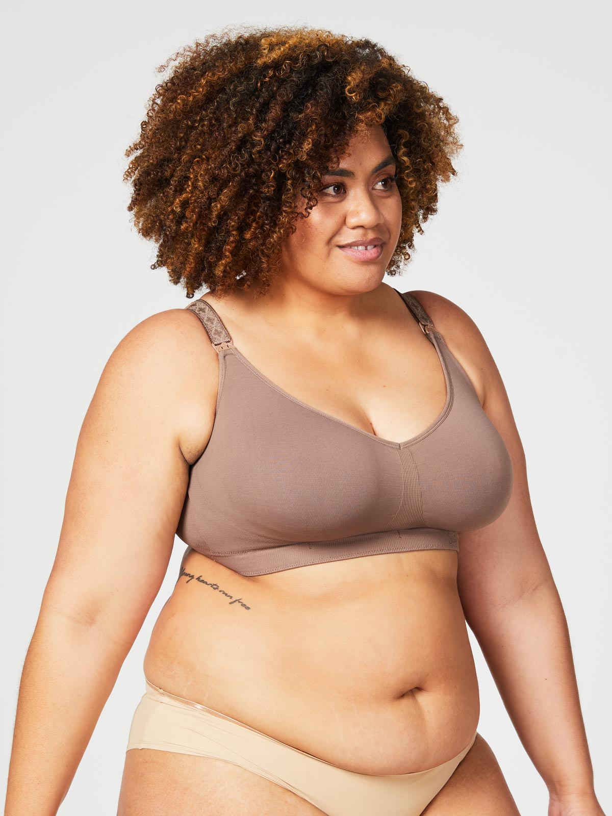 popping candy nursing bra - cocoa