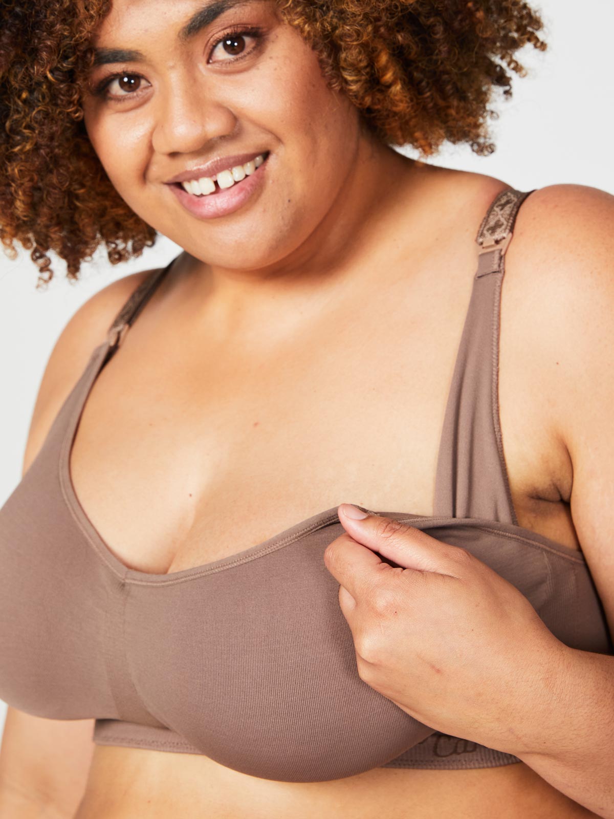 popping candy nursing bra - cocoa