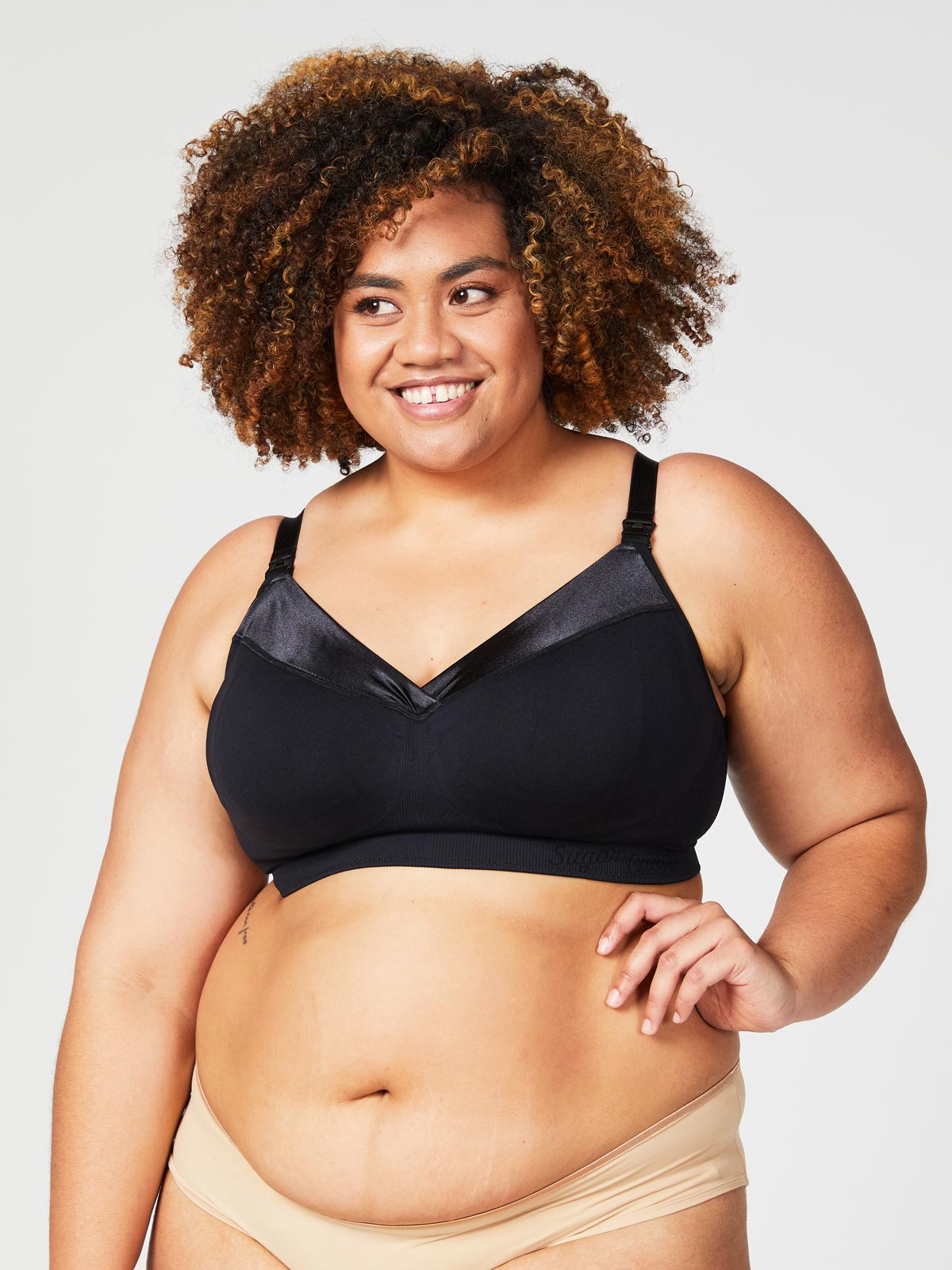 Ribbon Candy Wire-free Nursing Bra <strong>(G - K Cup)</strong> - Black