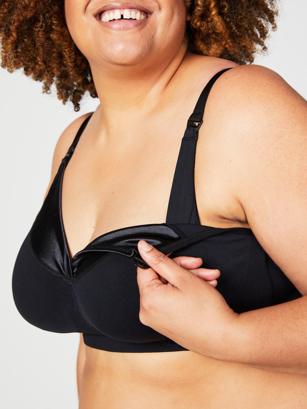ribbon candy nursing bra - black