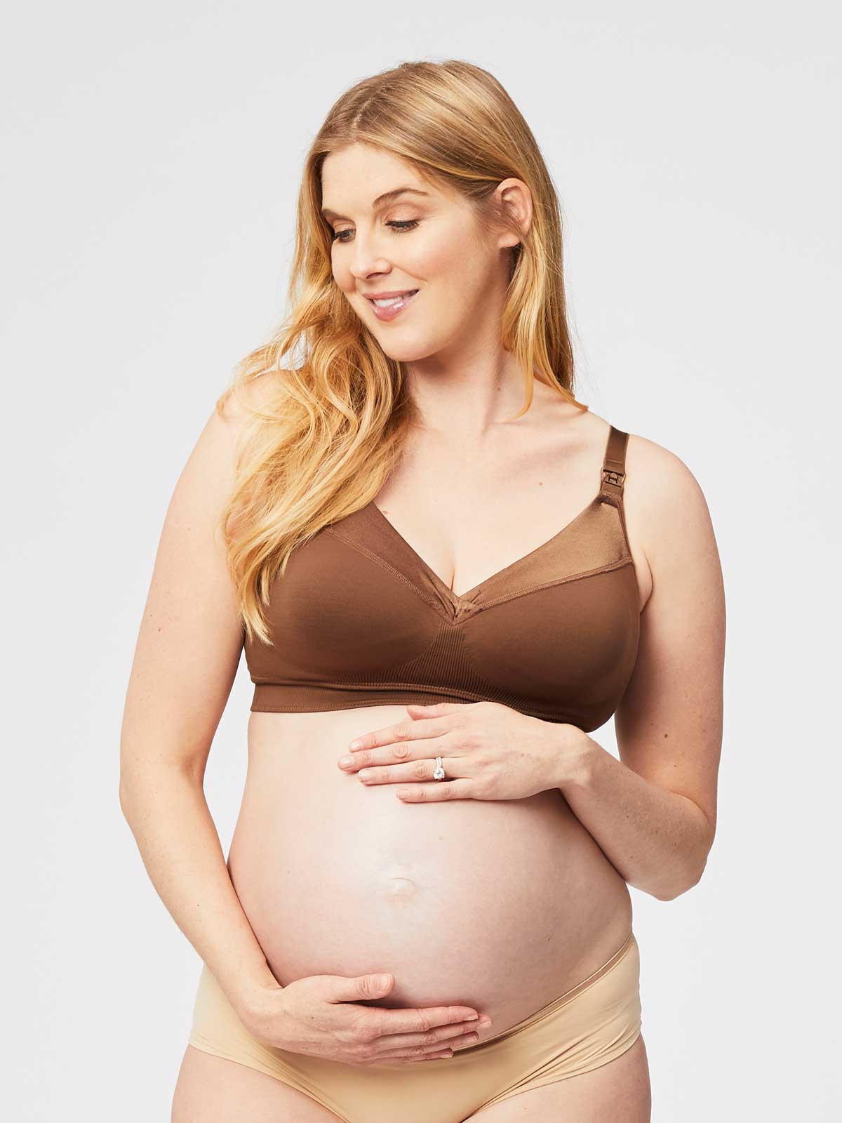 ribbon candy nursing bra - chestnut