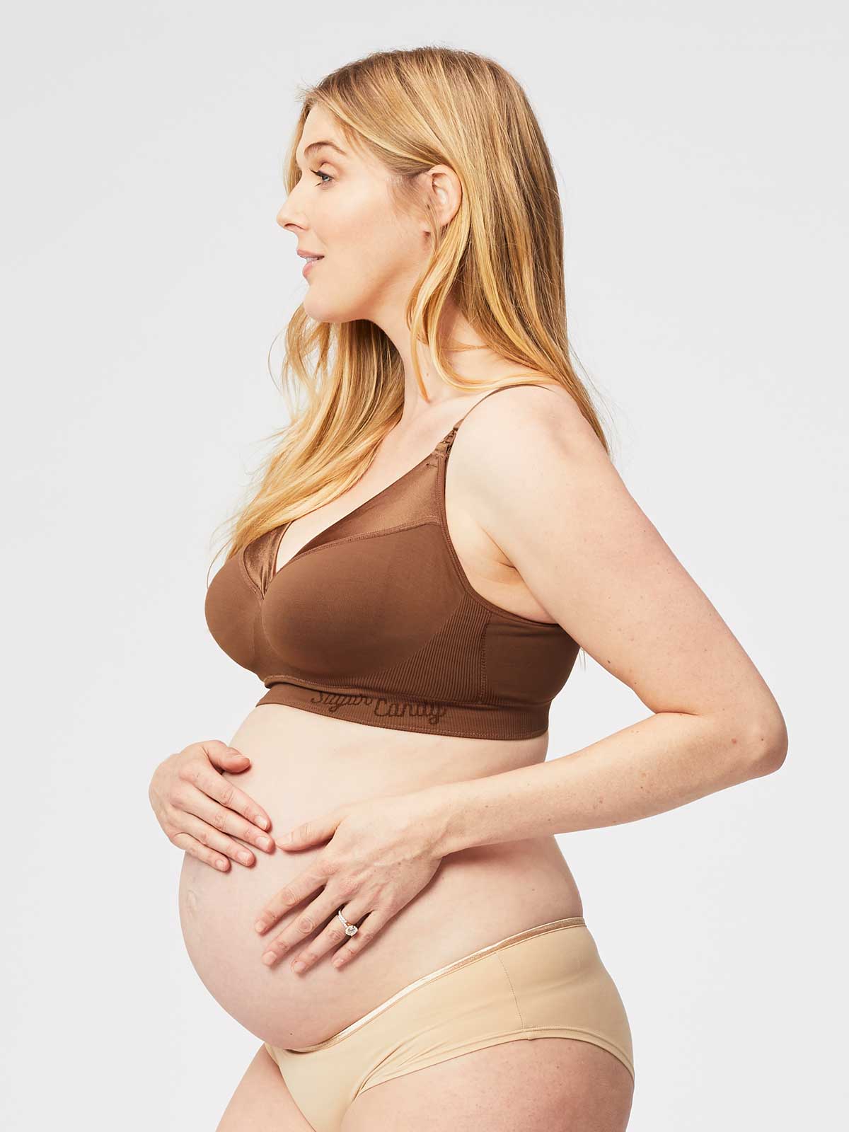 ribbon candy nursing bra - chestnut