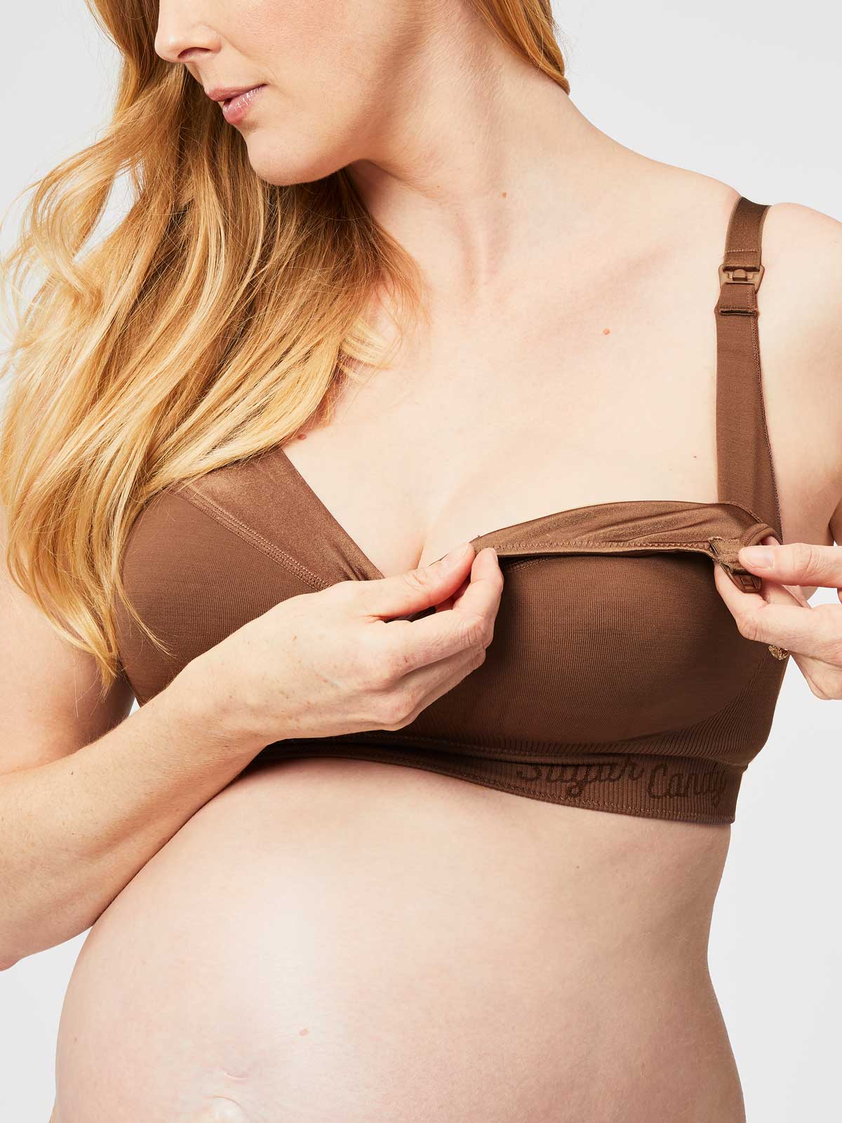 ribbon candy nursing bra - chestnut