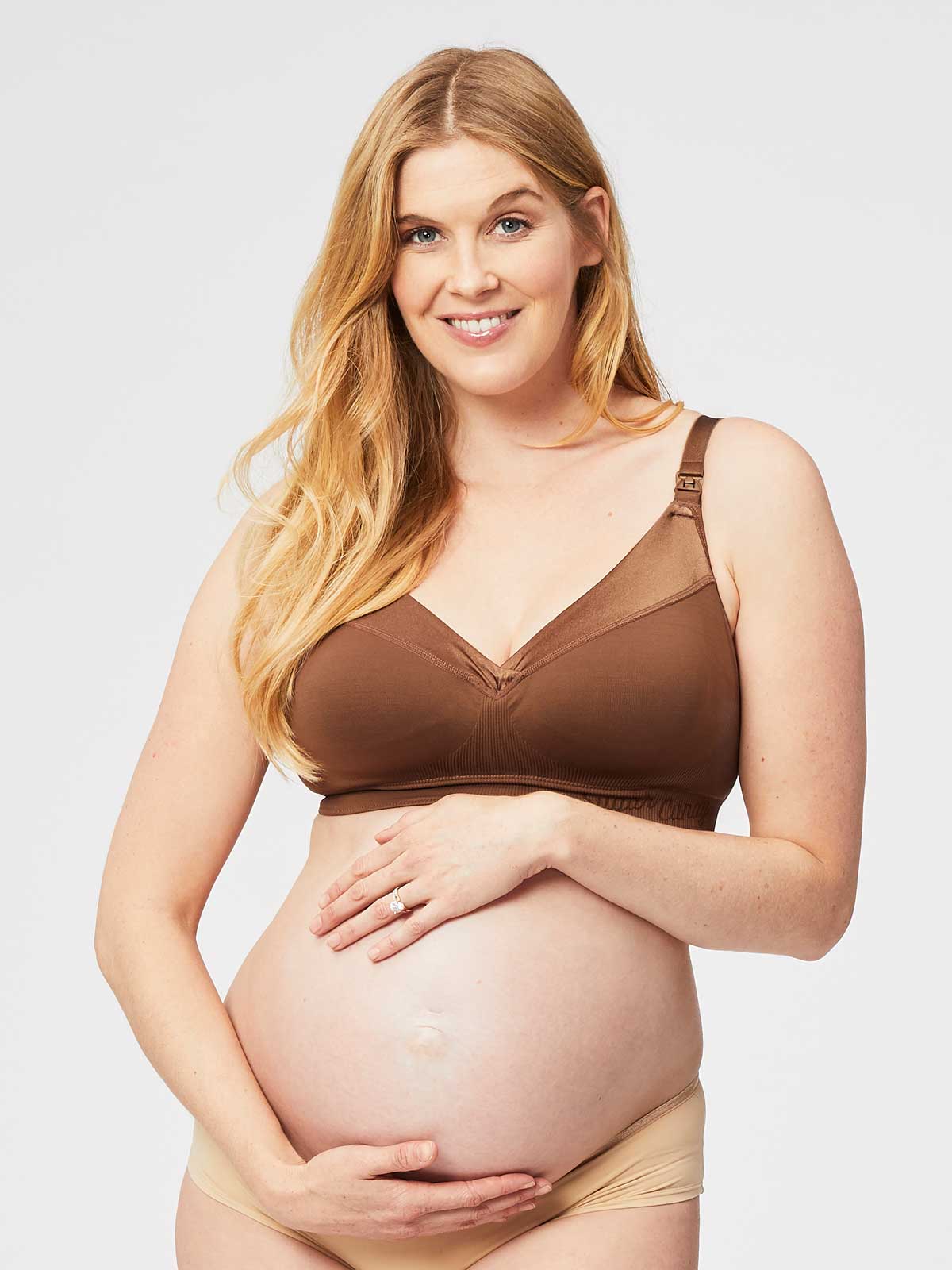 ribbon candy nursing bra - chestnut