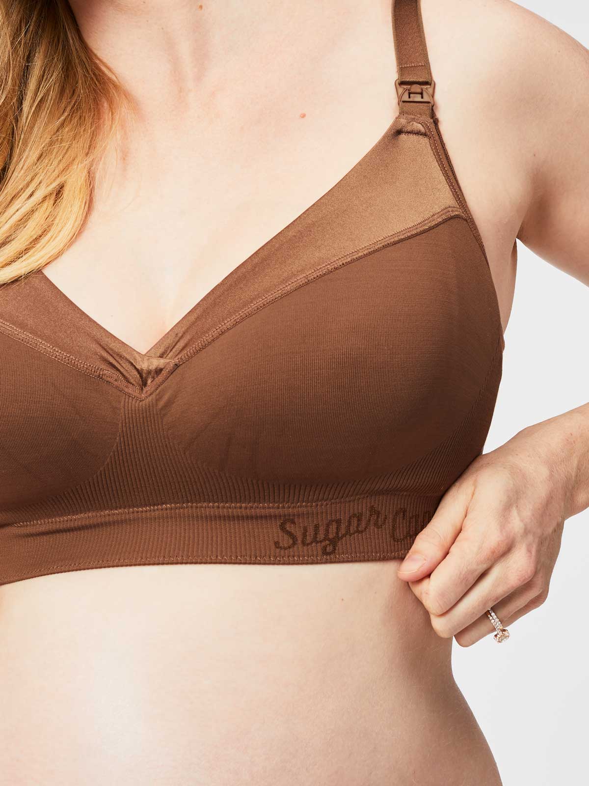 ribbon candy nursing bra - chestnut