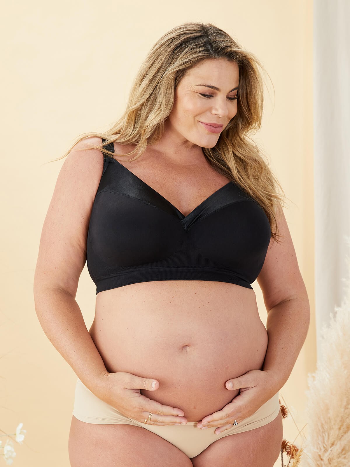 ribbon candy nursing bra - black
