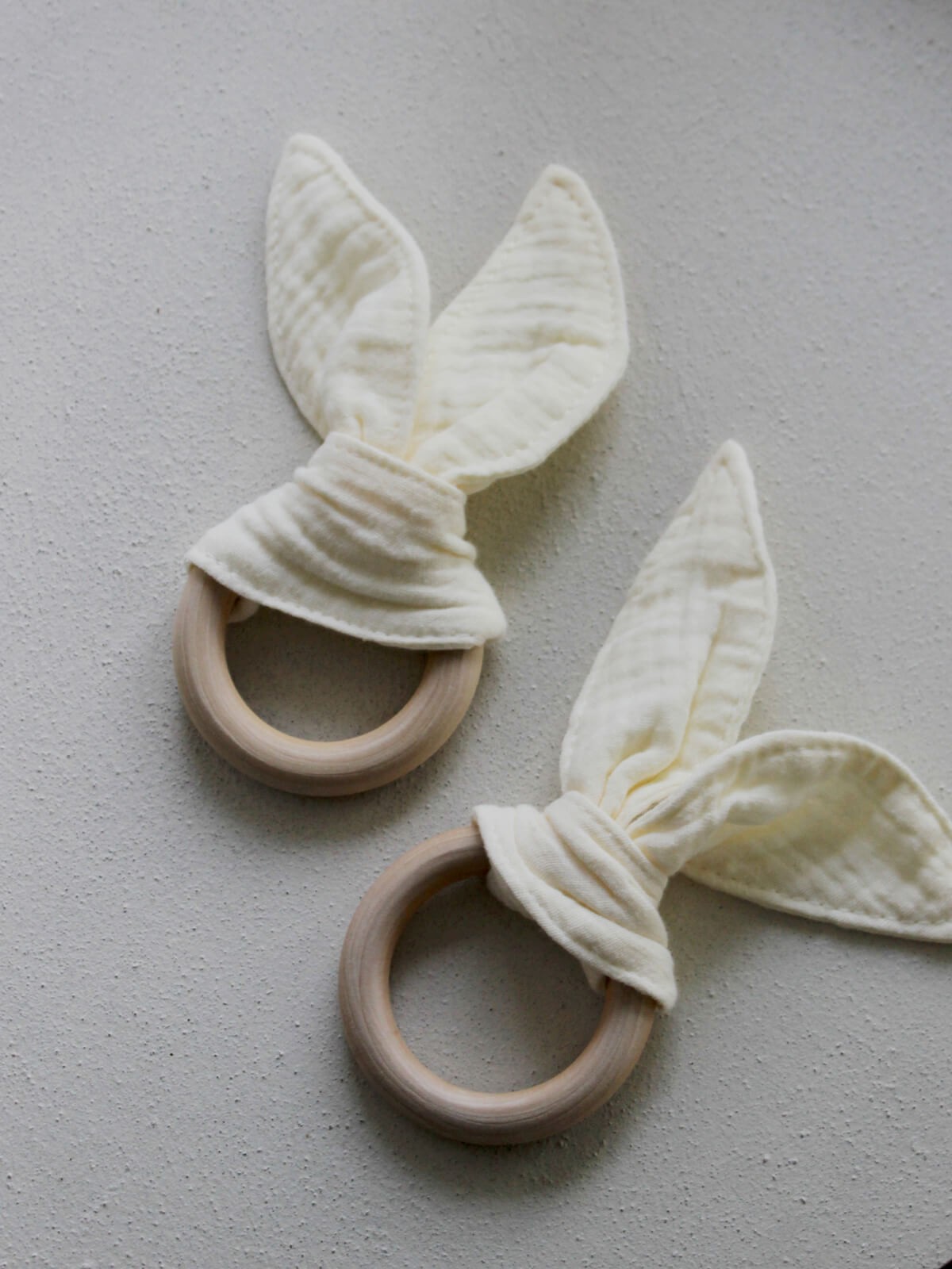 bunny teethers - cream