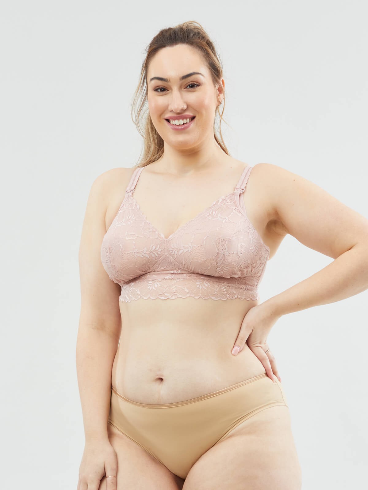 chantilly nursing bralette - blush