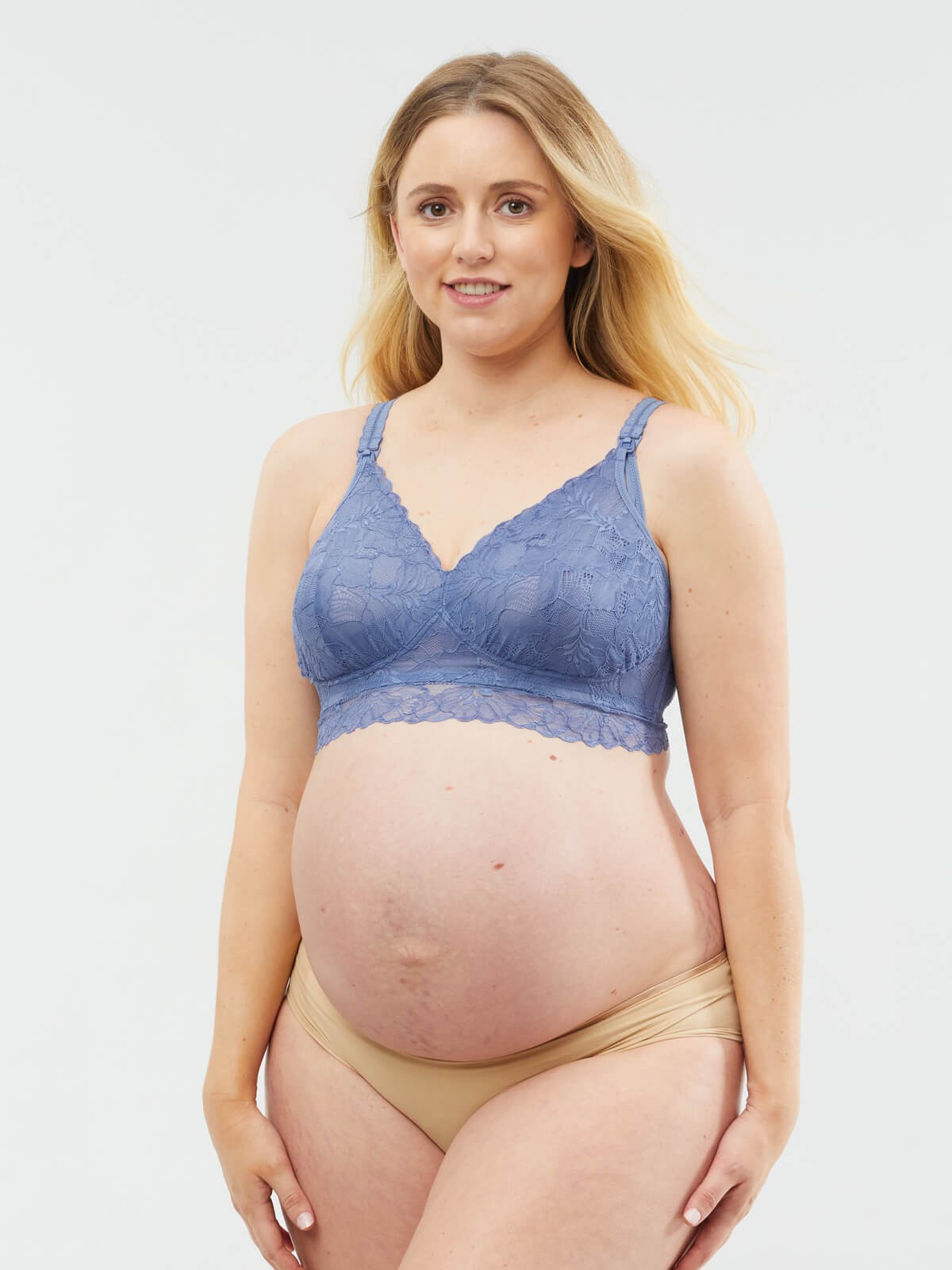 chantilly nursing bralette - blue