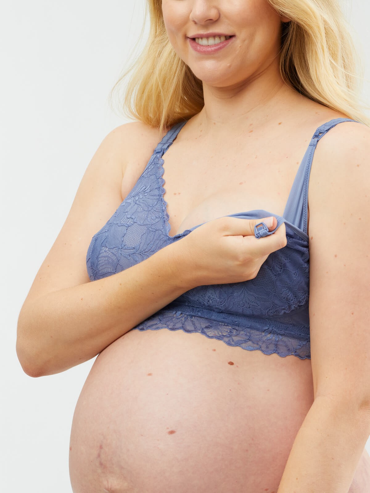 chantilly nursing bralette - blue
