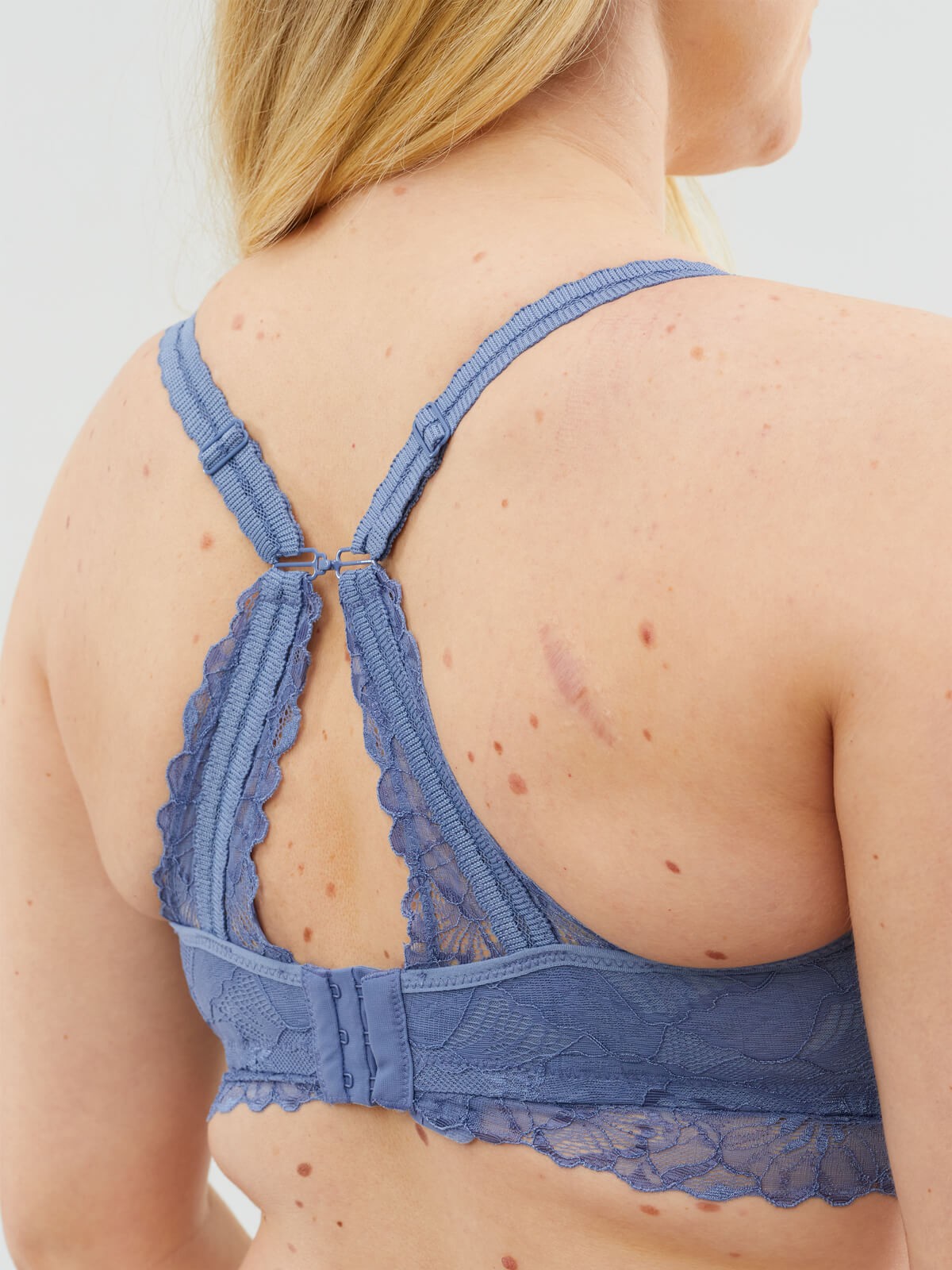 chantilly nursing bralette - blue