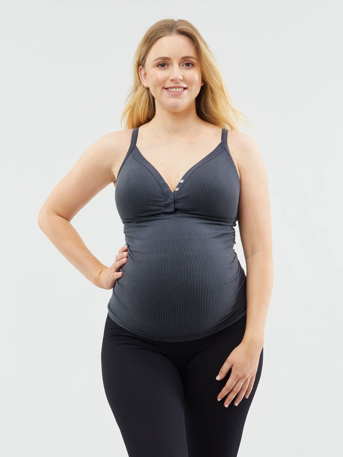 marshmallow nursing tank - black