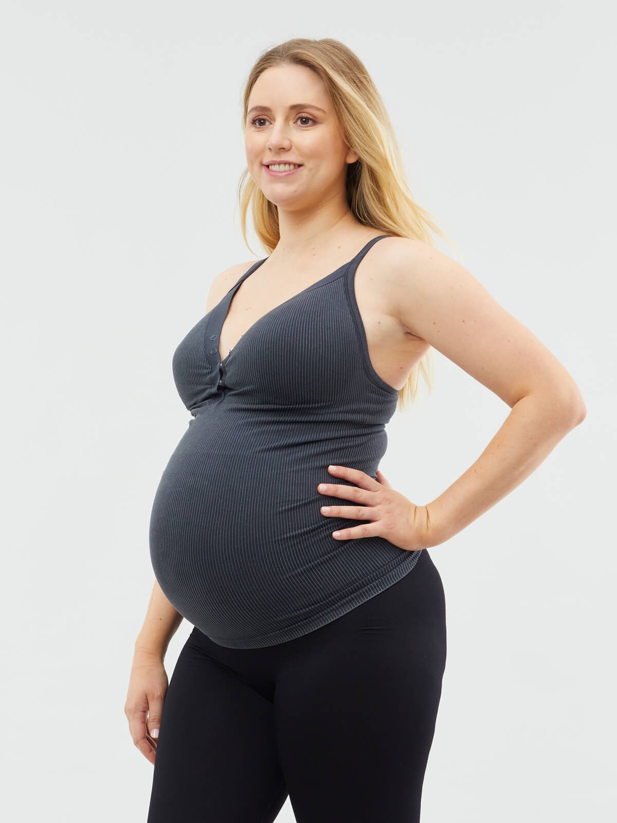 marshmallow nursing tank - black