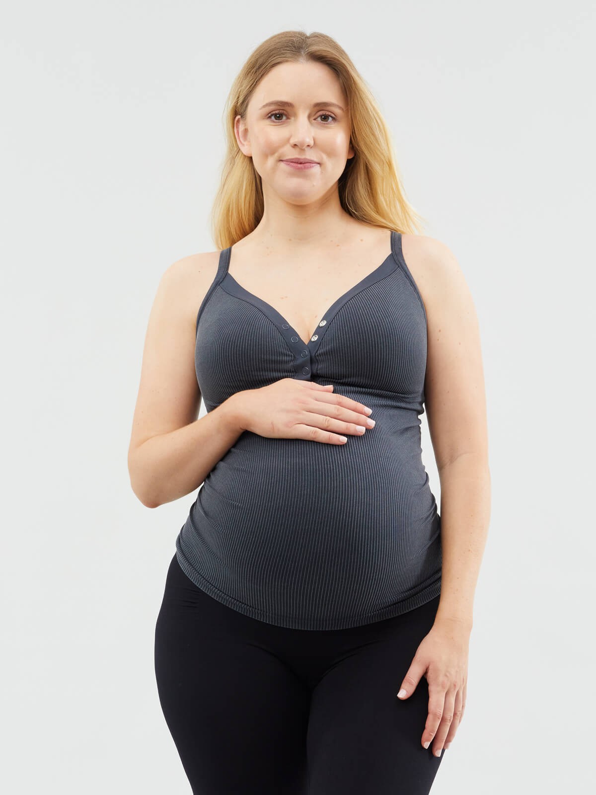 marshmallow nursing tank - black