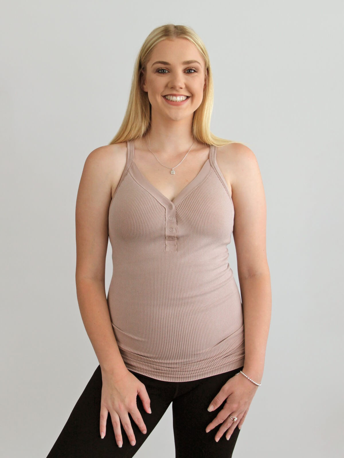 marshmallow nursing tank - mocha