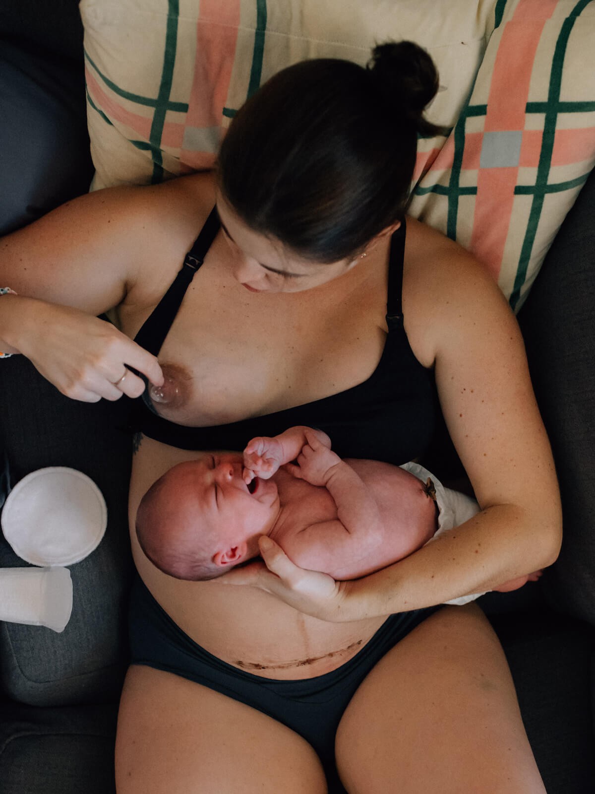 cotton candy nursing bra - black