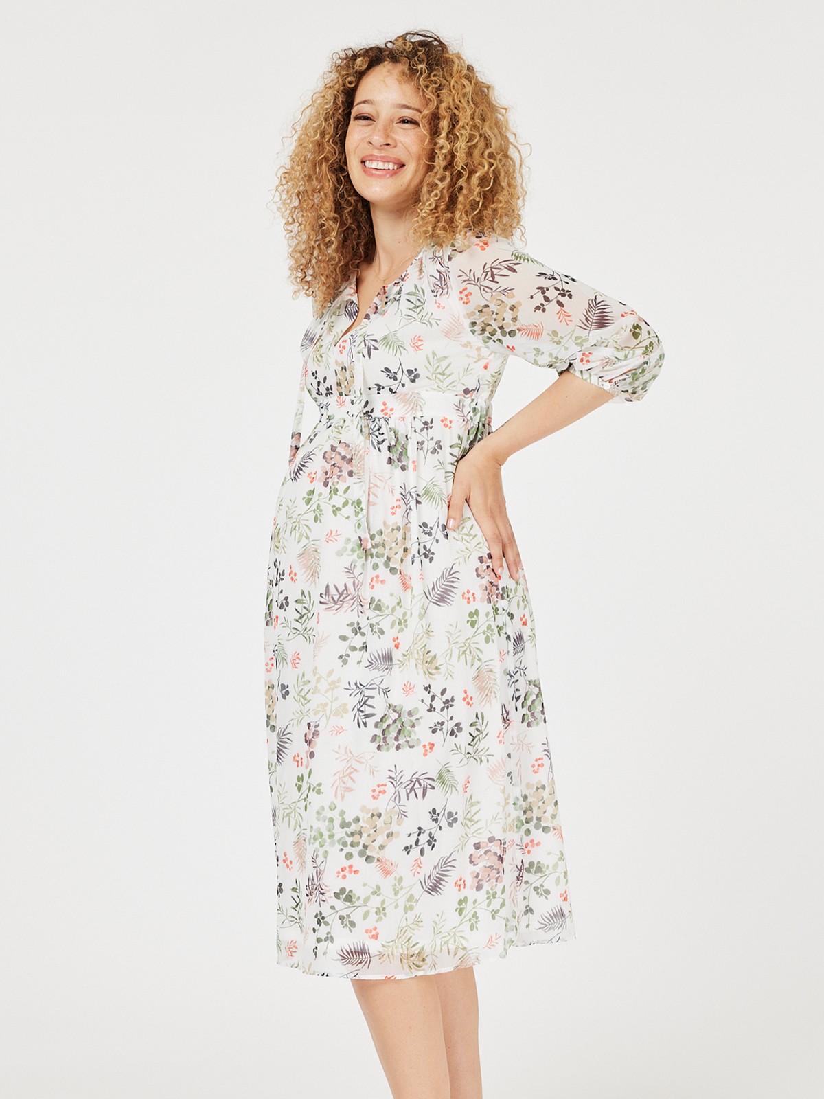 posie maternity dress - soft white