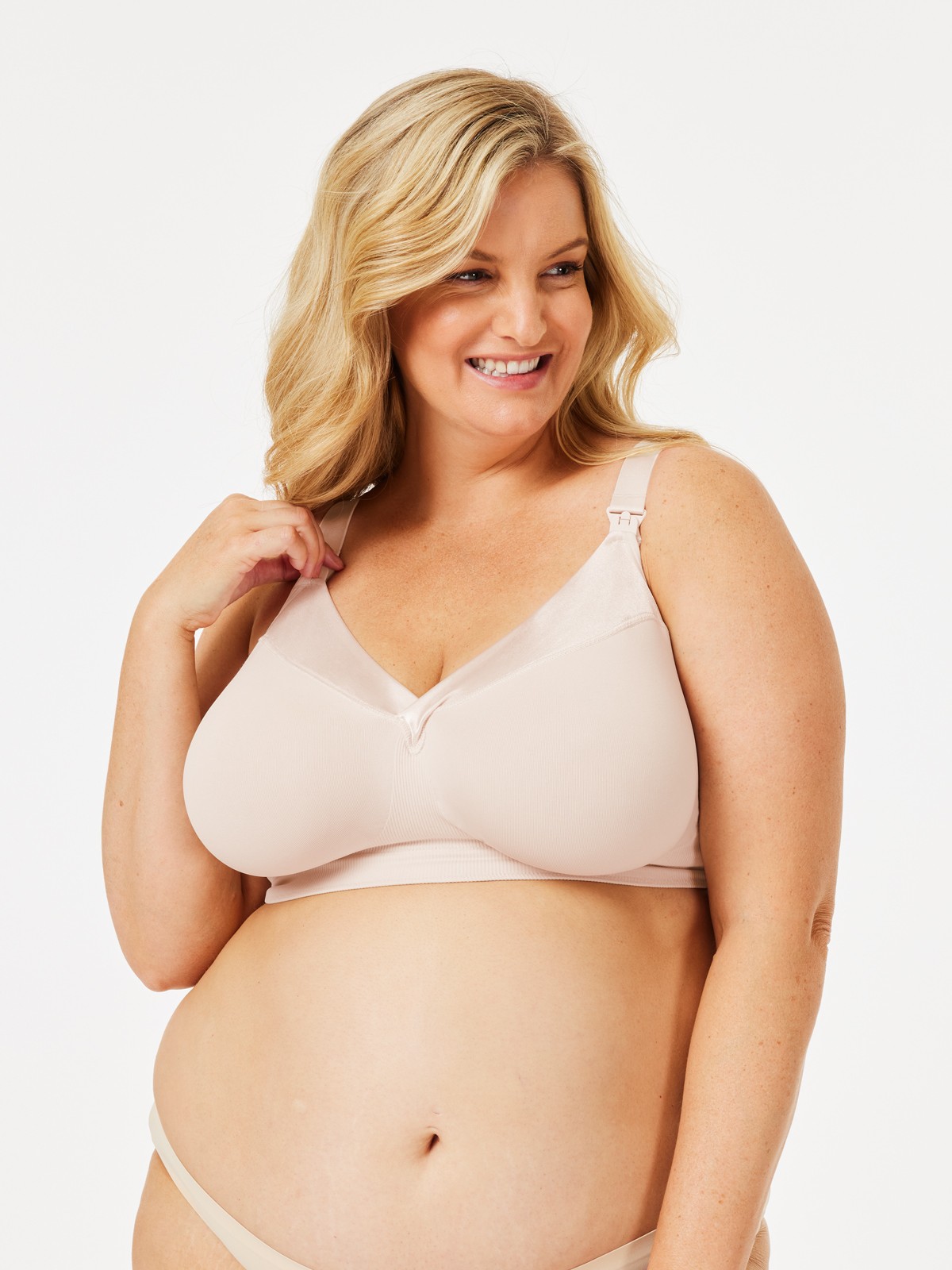 ribbon candy nursing bra - stone