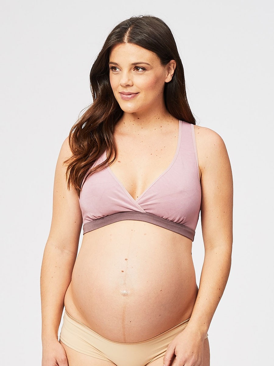 milk bamboo sleep bra - mauve