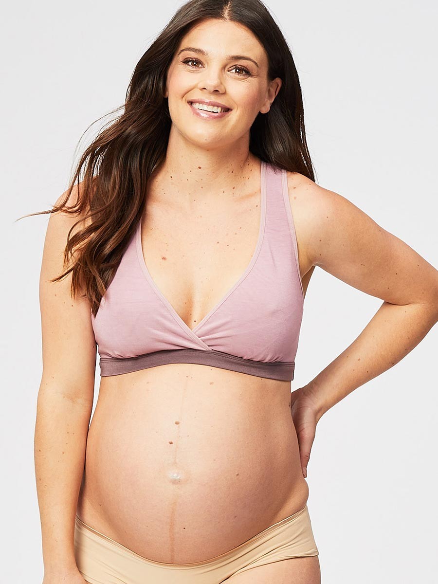 milk bamboo sleep bra - mauve