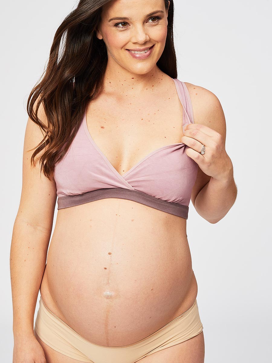 milk bamboo sleep bra - mauve